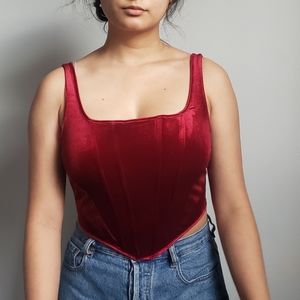 Red Velvet Corset top